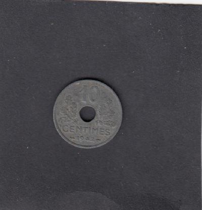 Beschrijving: 10 Centimes HOLE 1,3 mm